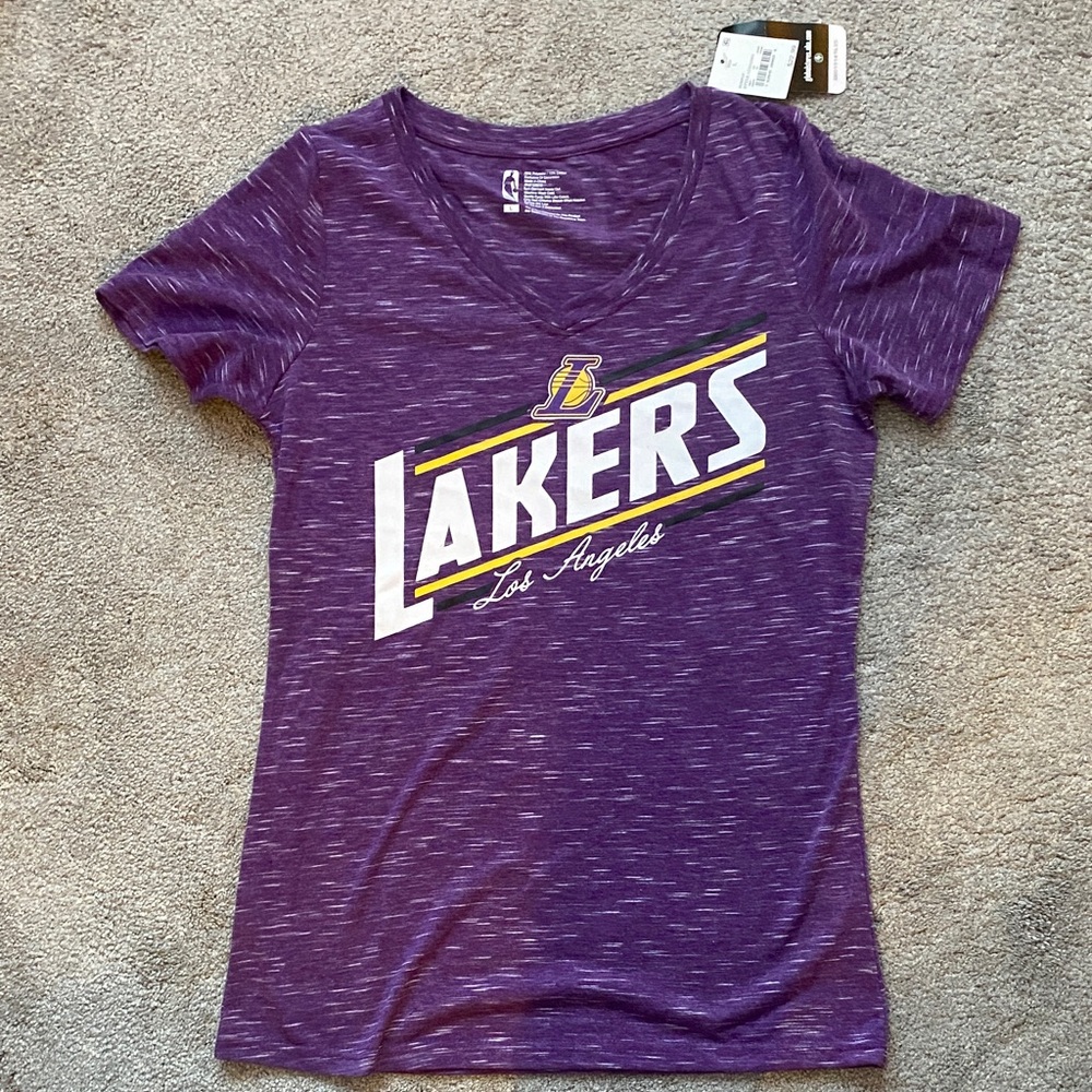 NBA Los Angeles Lakers Purple Short Sleeve V-Neck Tee